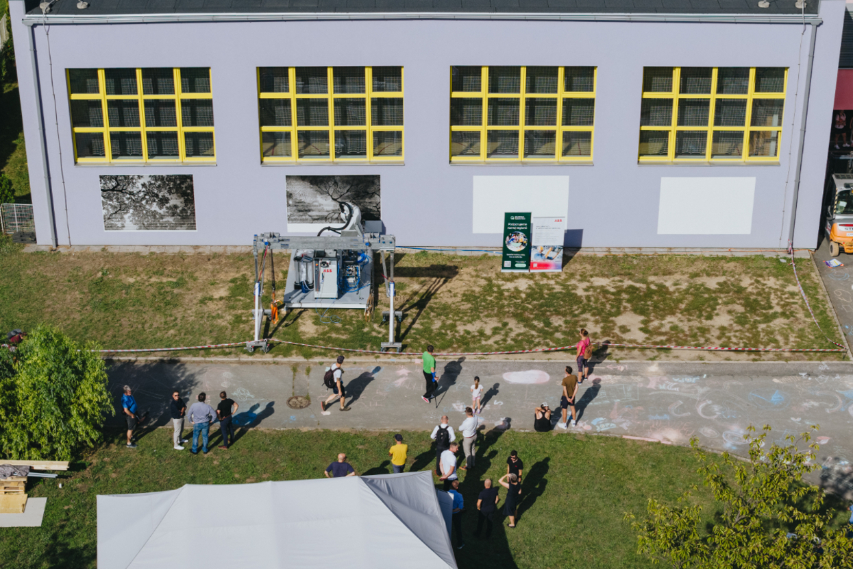 ABB and Skoda robot AI street art.