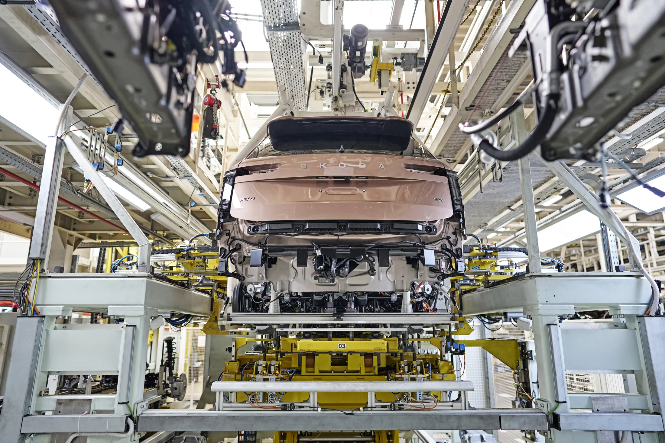 Skoda Peaq body on the Mladá Boleslav assembly line