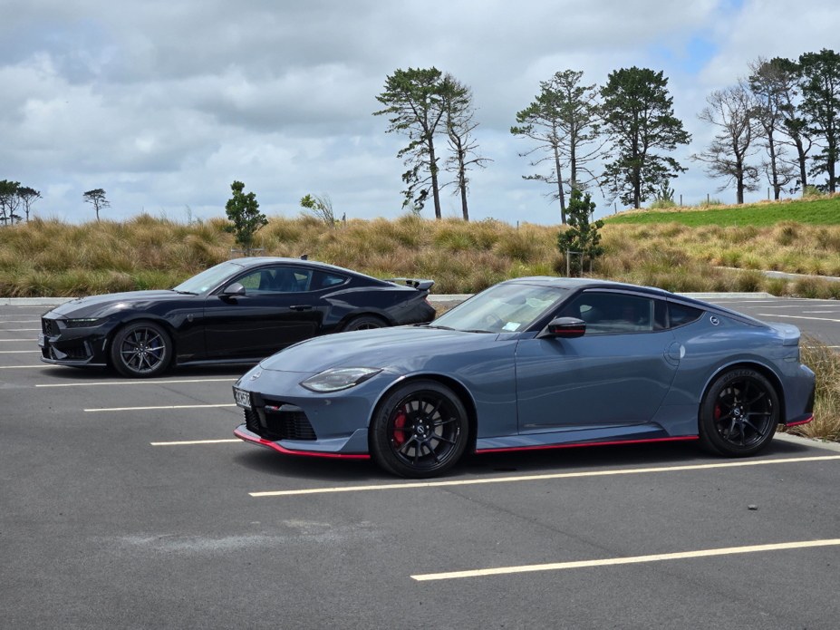 Nissan Z Nismo and Ford Mustang Dark Horse.