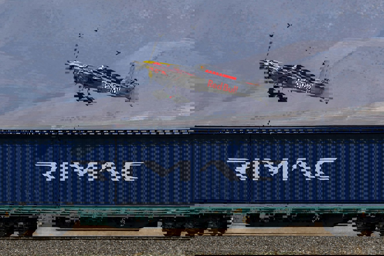 Rimac Nevera plane landing