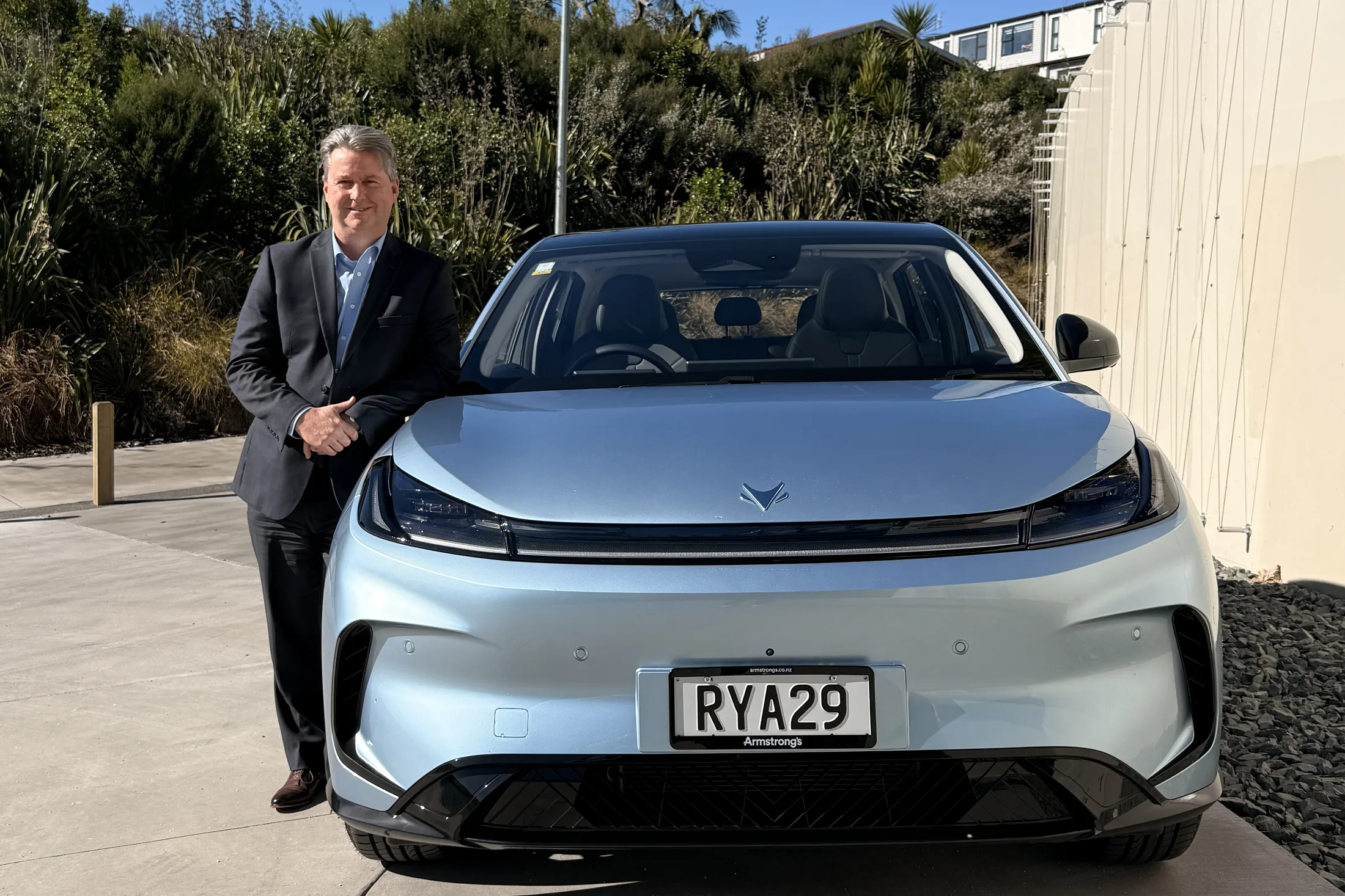 Simon Rutherford beside the Arcfox T1